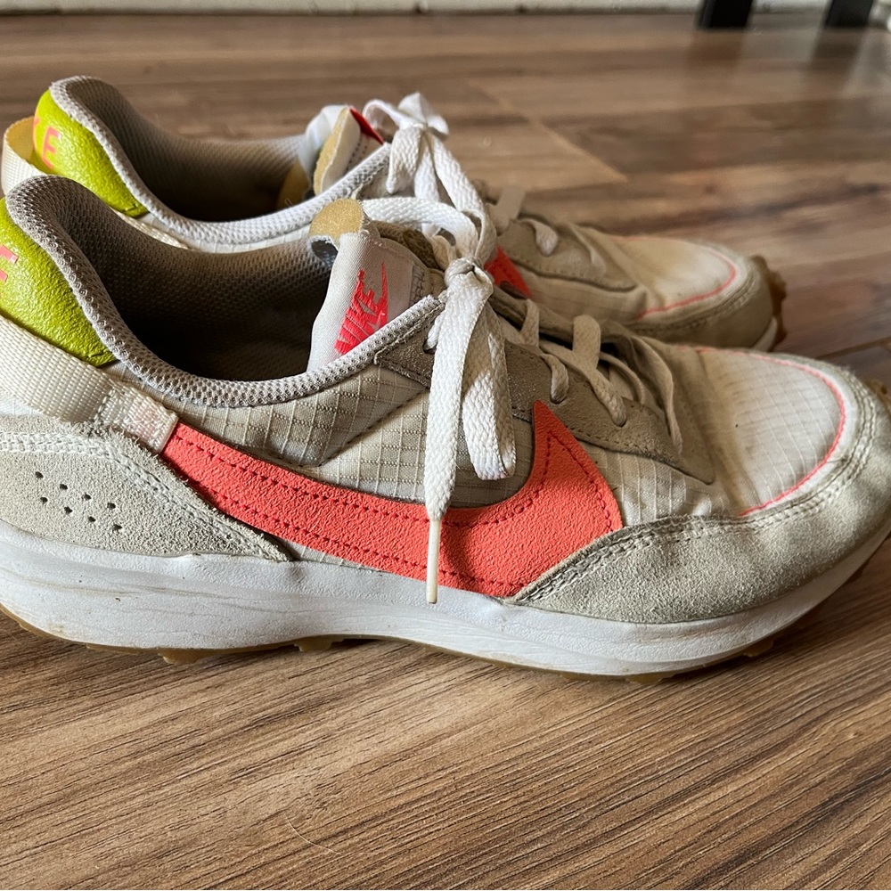 Nike Sneakers with Coral and Lime Accents